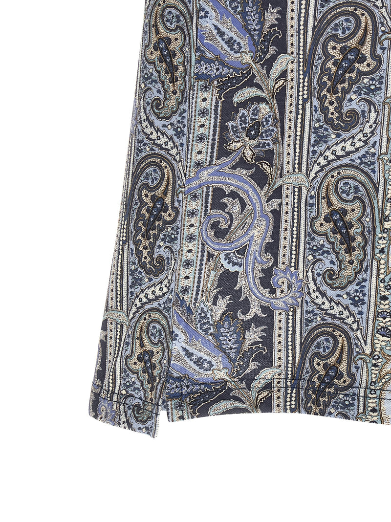 Etro Arnica Paisley Blue Cotton Polo Shirt