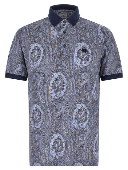 Etro Blue Cotton Polo Shirt
