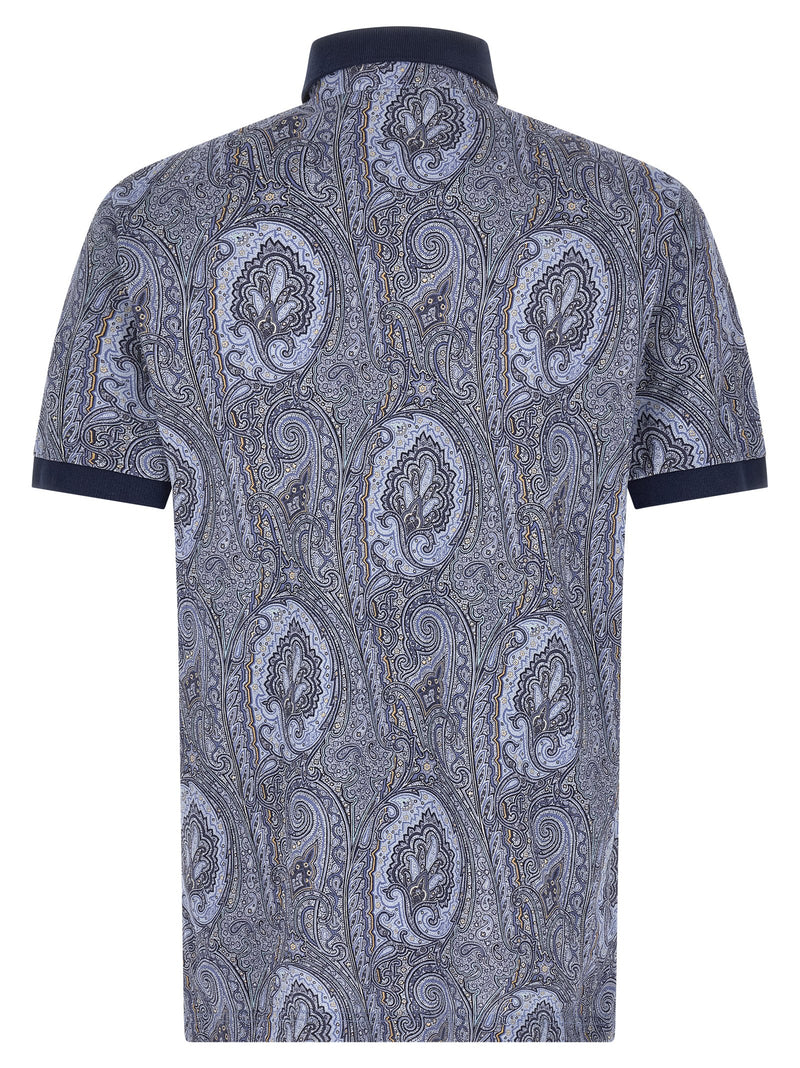 Polo bleu en coton Etro