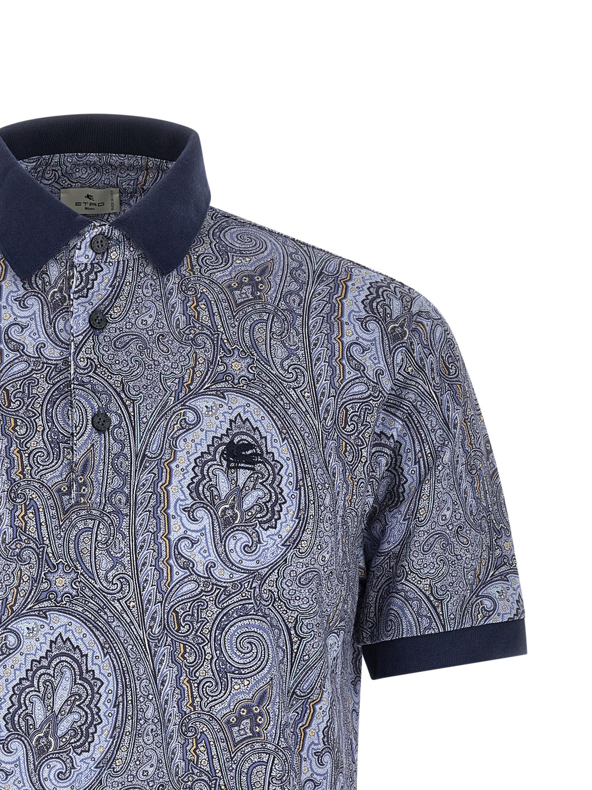 Polo bleu en coton Etro