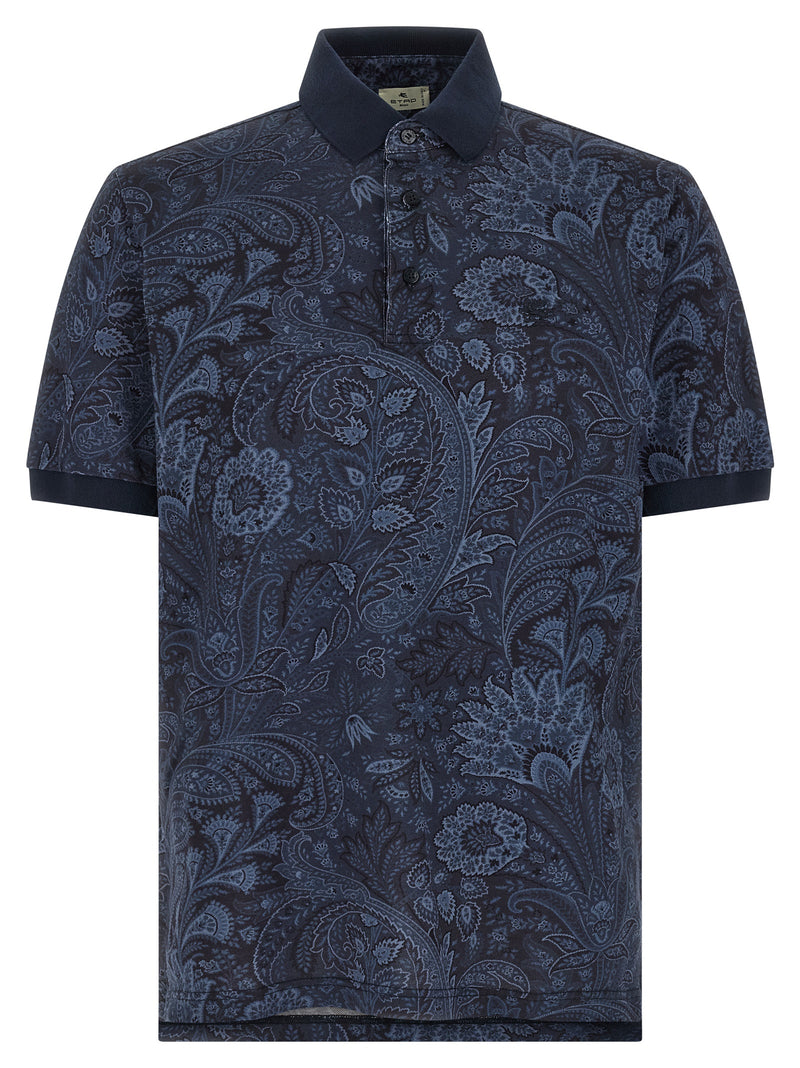 Polo bleu en coton Etro