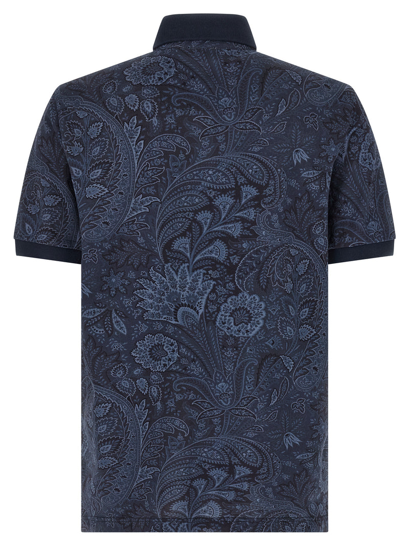 Polo bleu en coton Etro