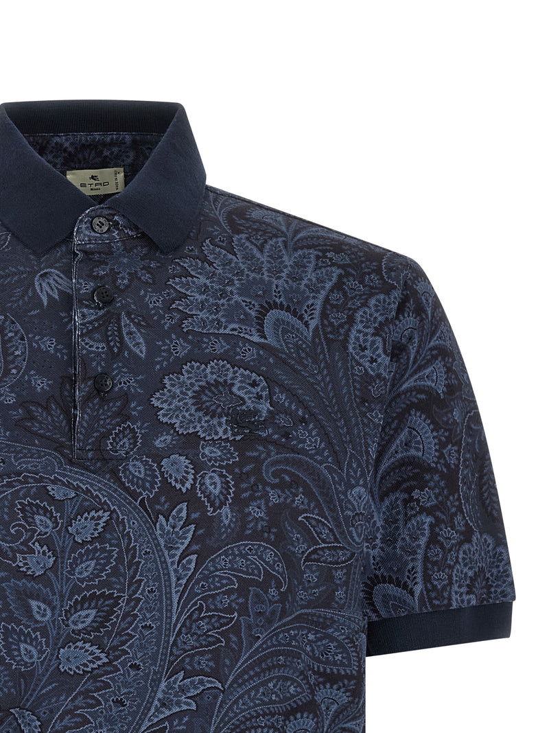 Polo bleu en coton Etro