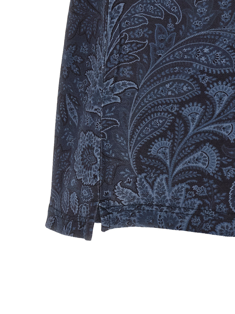 Polo bleu en coton Etro