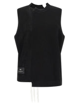 Y-3 Black Rayon Sleeveless Jacket - Bold Asymmetrical Design