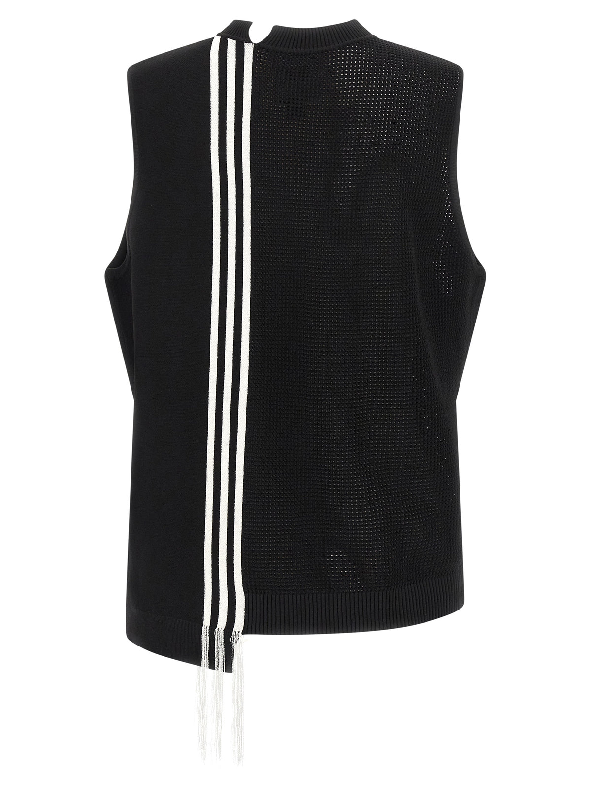 Y-3 Black Rayon Sleeveless Jacket - Bold Asymmetrical Design