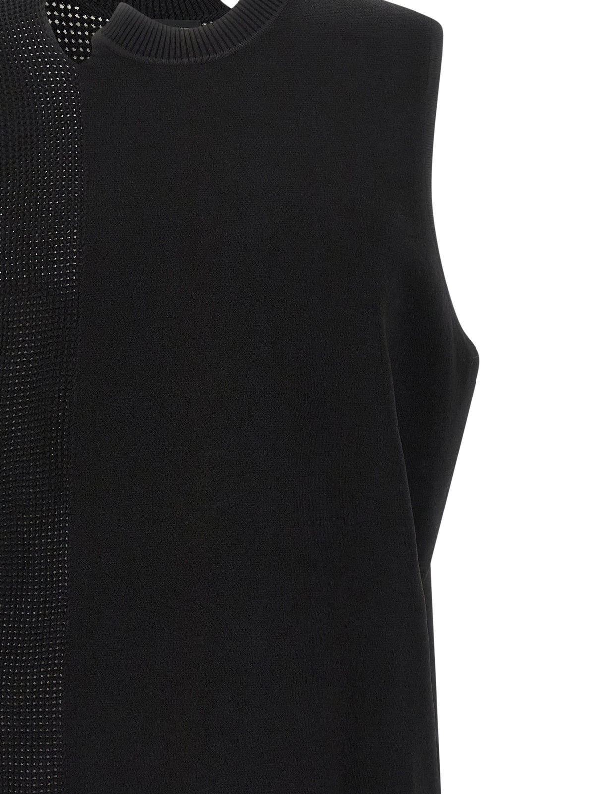Y-3 Black Rayon Sleeveless Jacket - Bold Asymmetrical Design