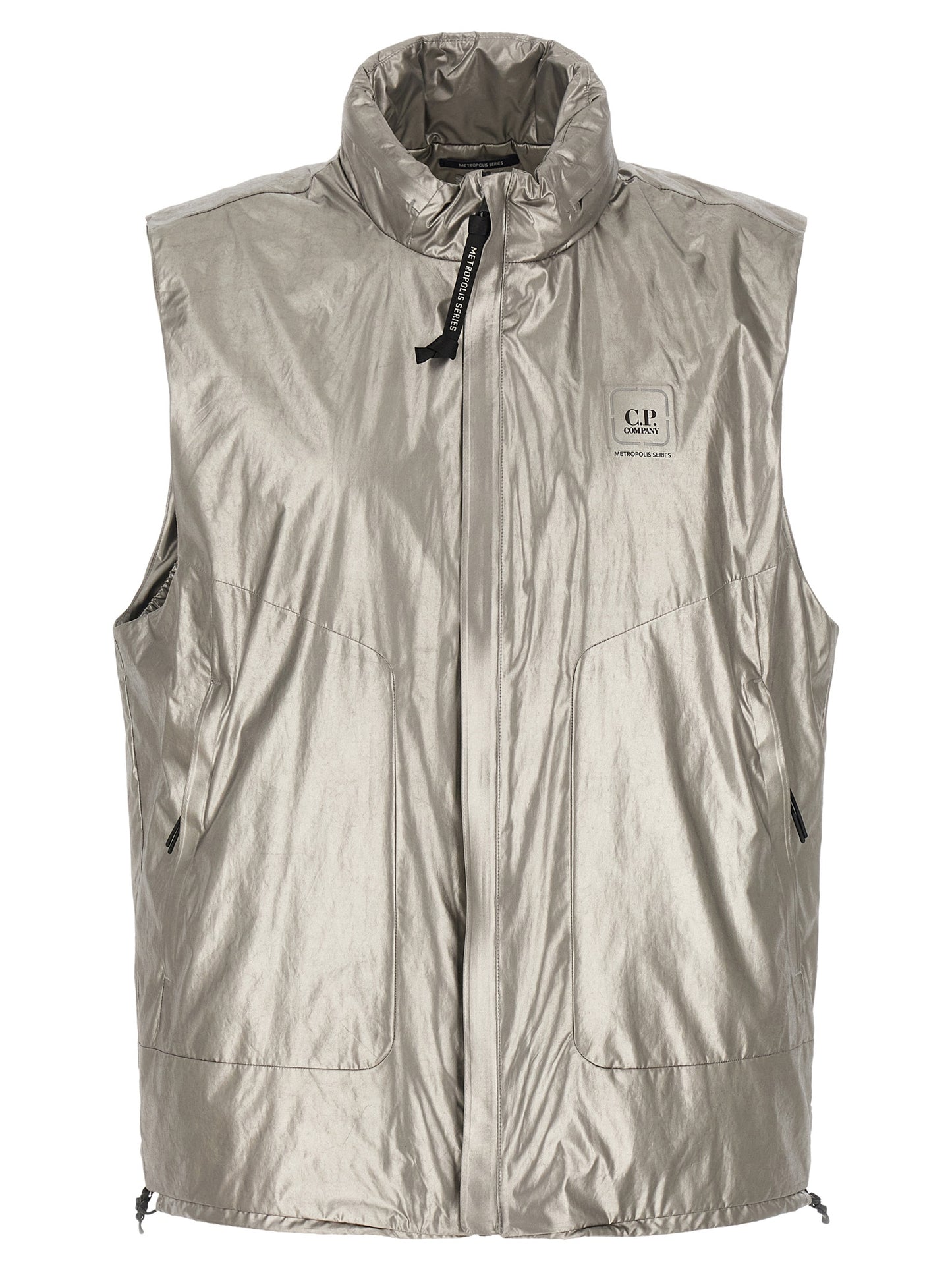 C.P. Company Silver Polyester Sleeveless Jacket