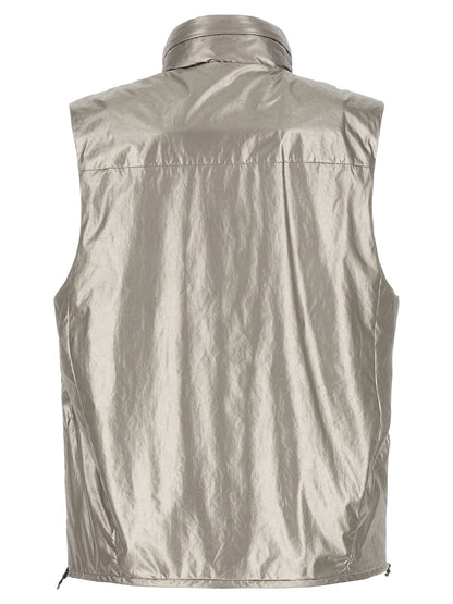 C.P. Company Silver Polyester Sleeveless Jacket