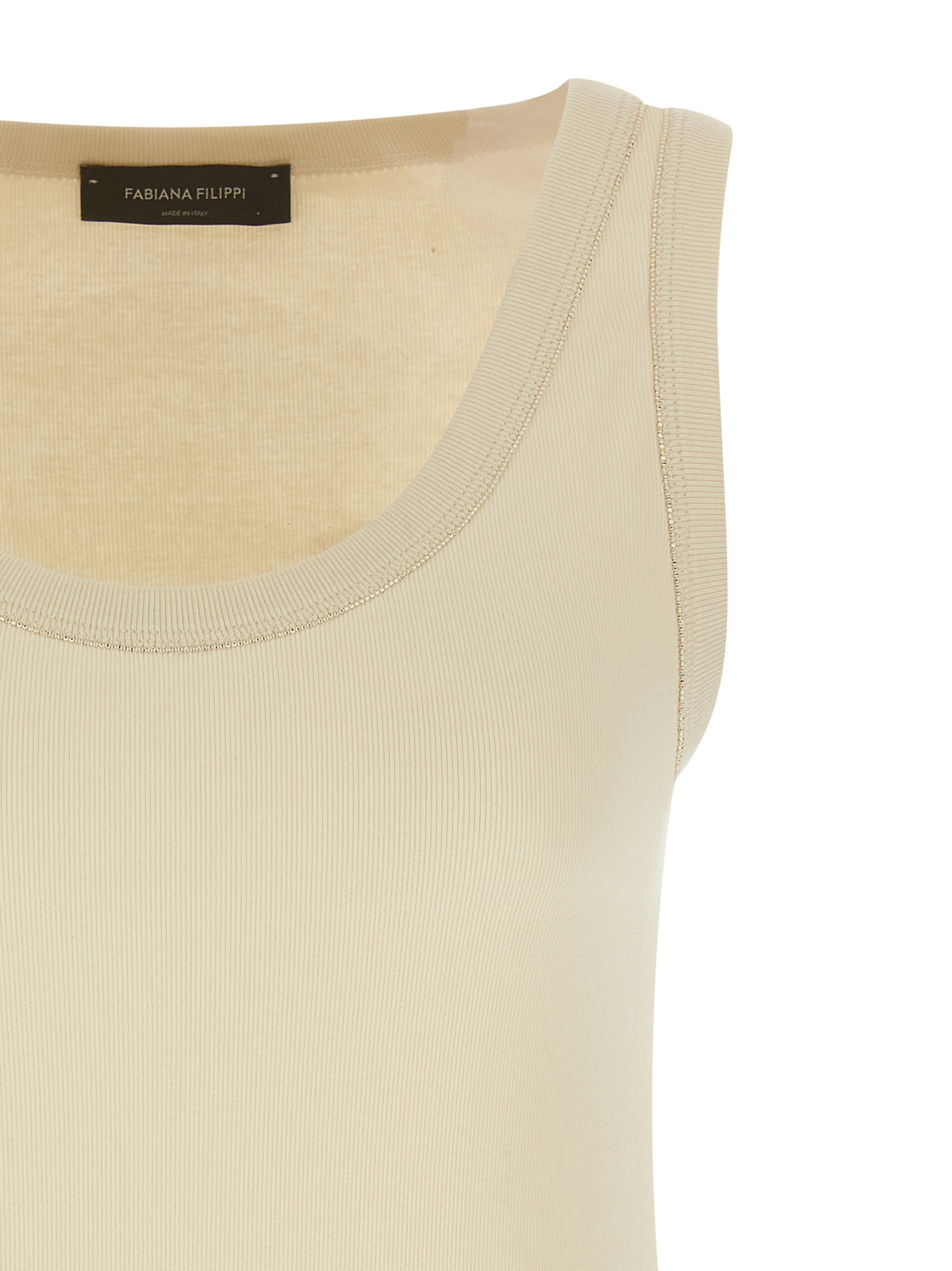 Fabiana Filippi Beige Cotton Tank Tops