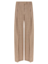 Brunello Cucinelli Multicolor Linen Flared Pants