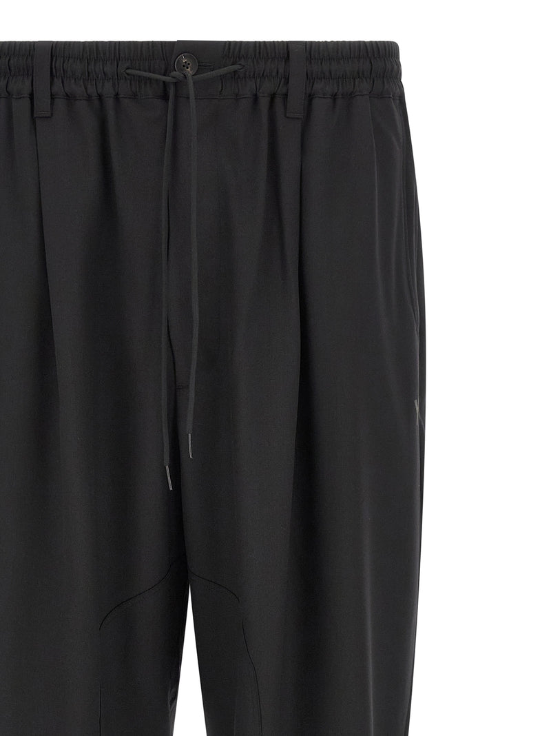 Y-3 Black Polyester Casual Pants for Men
