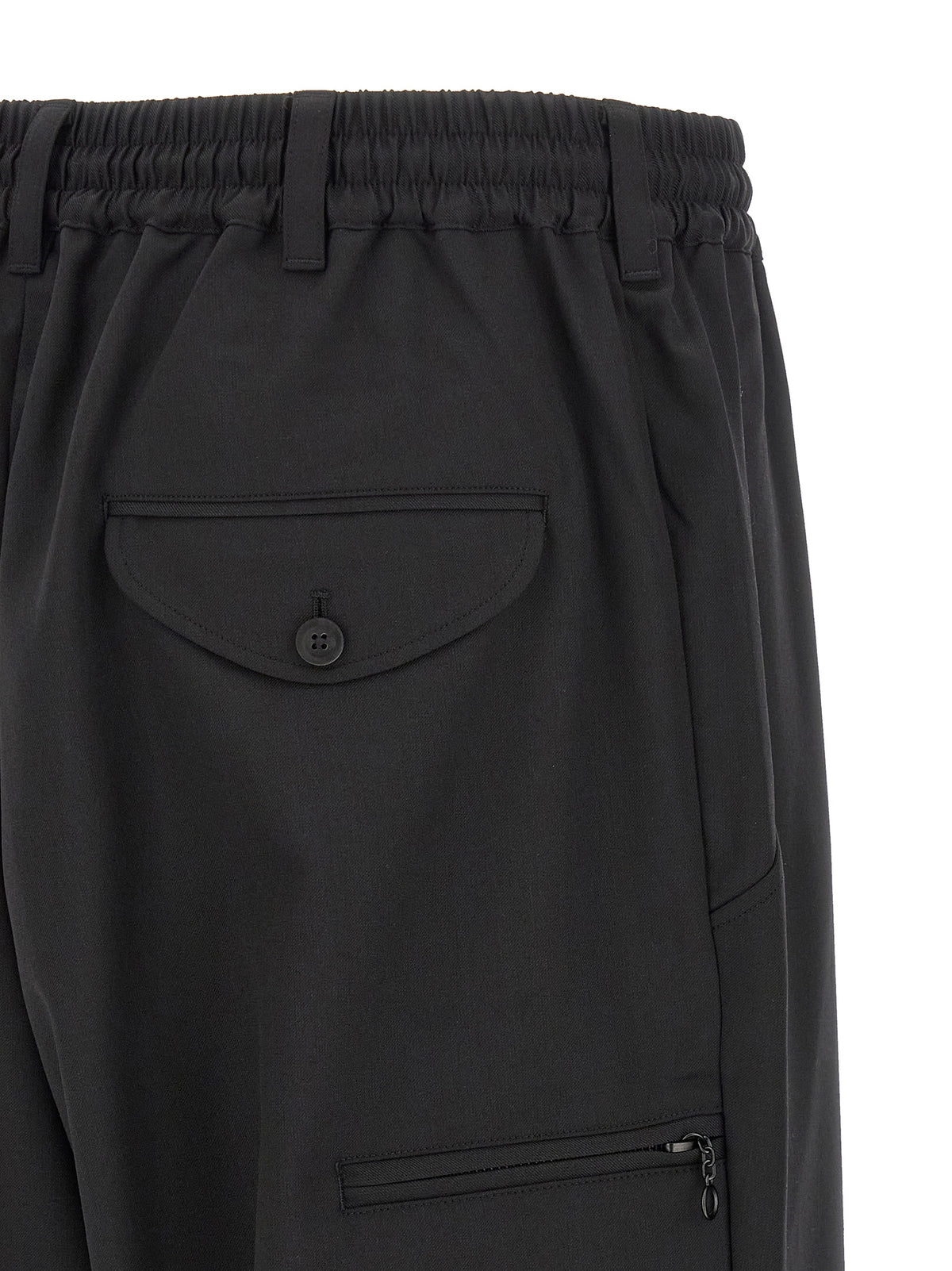 Y-3 Black Polyester Casual Pants for Men