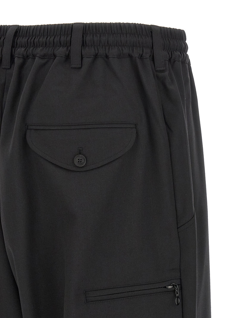 Y-3 Black Polyester Casual Pants for Men