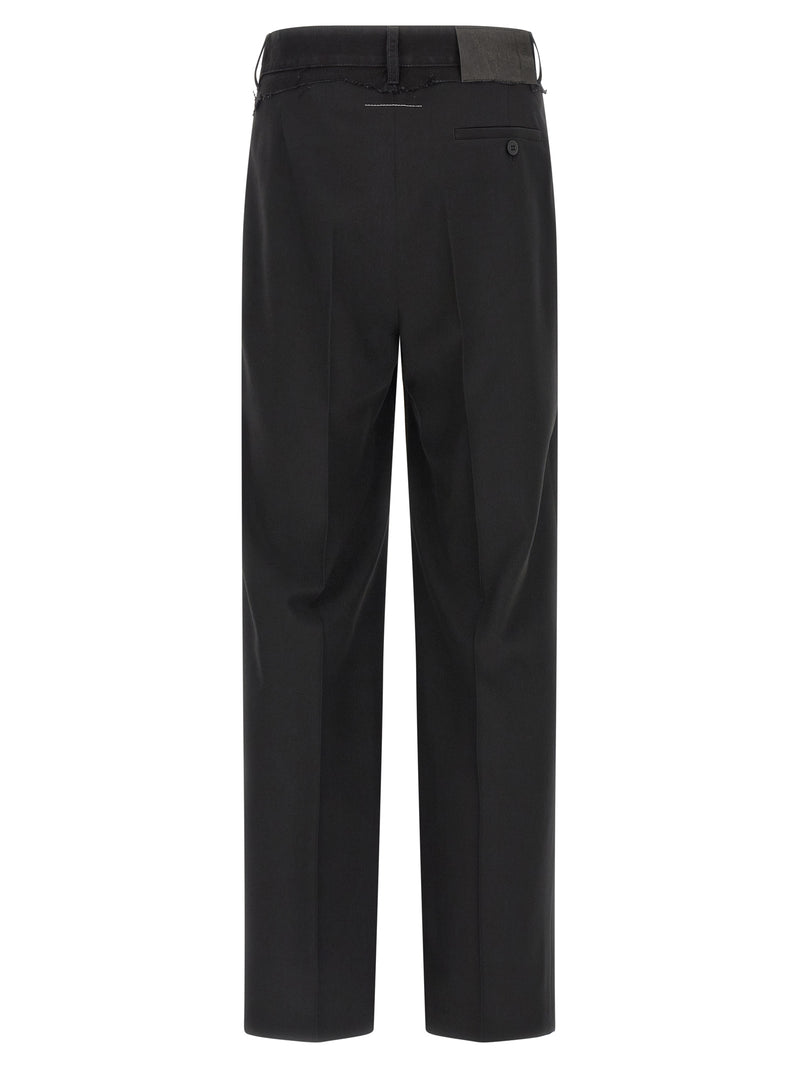 MM6 Maison Margiela Black Polyester Casual Pants