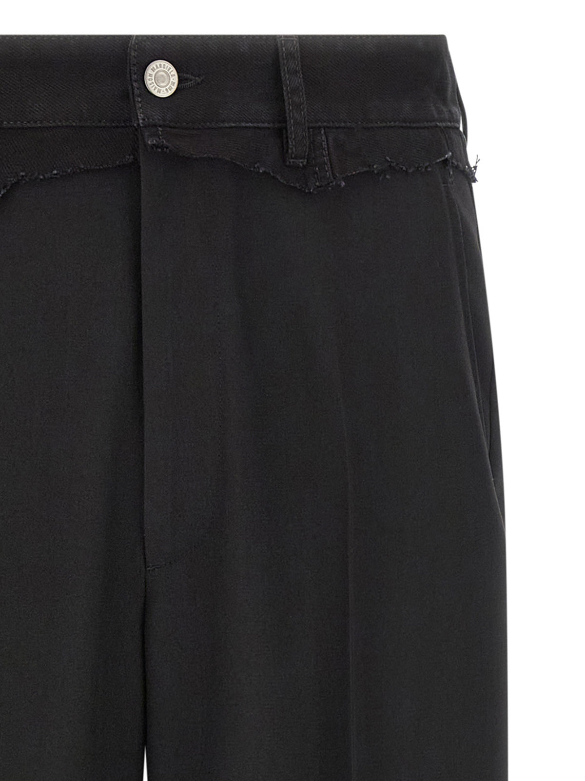 MM6 Maison Margiela Black Polyester Casual Pants for Men