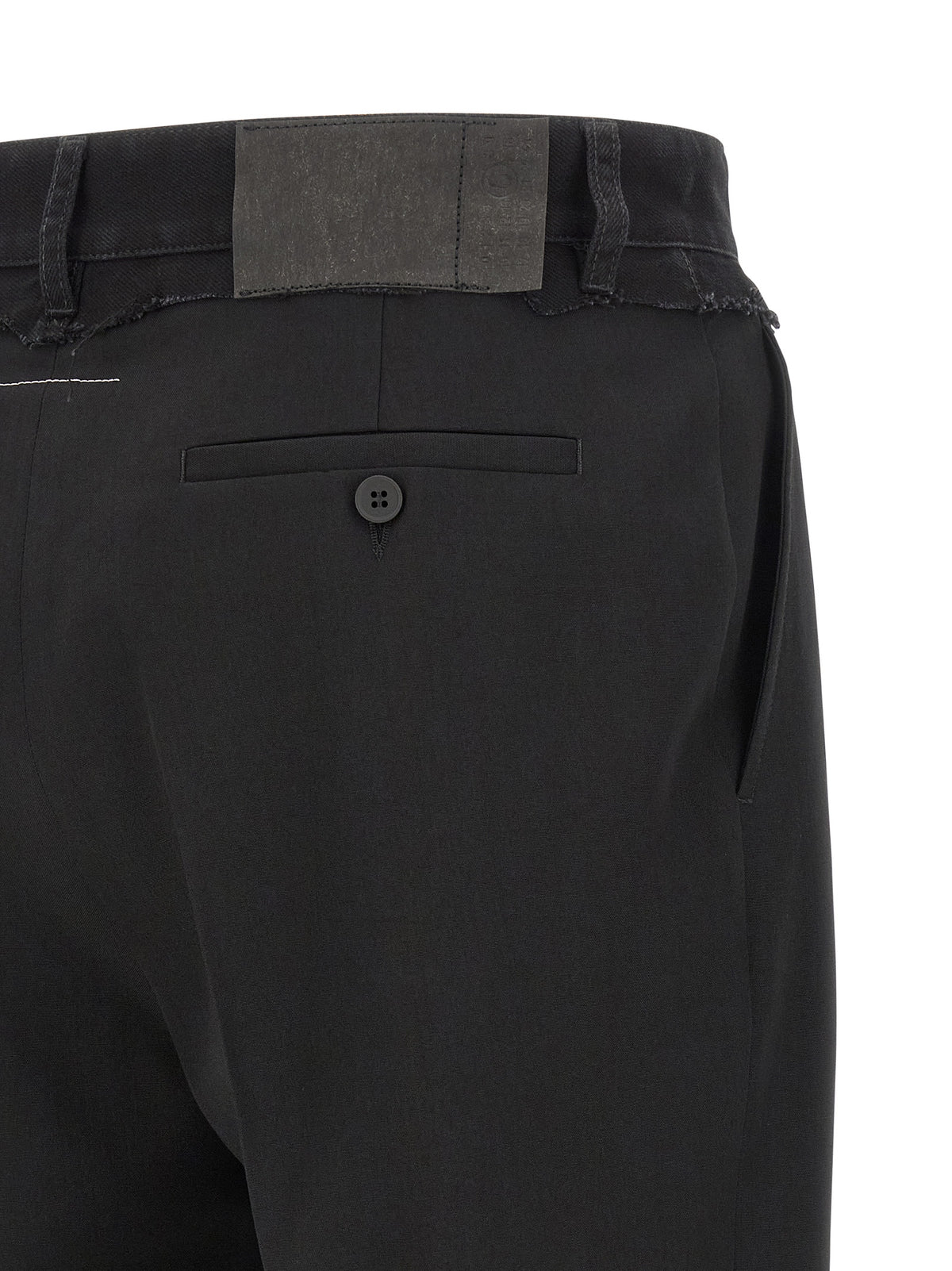MM6 Maison Margiela Black Polyester Casual Pants for Men