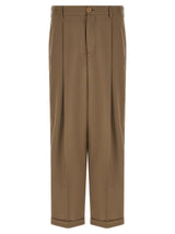 Marni Beige Virgin Wool High-Waist Casual Pants