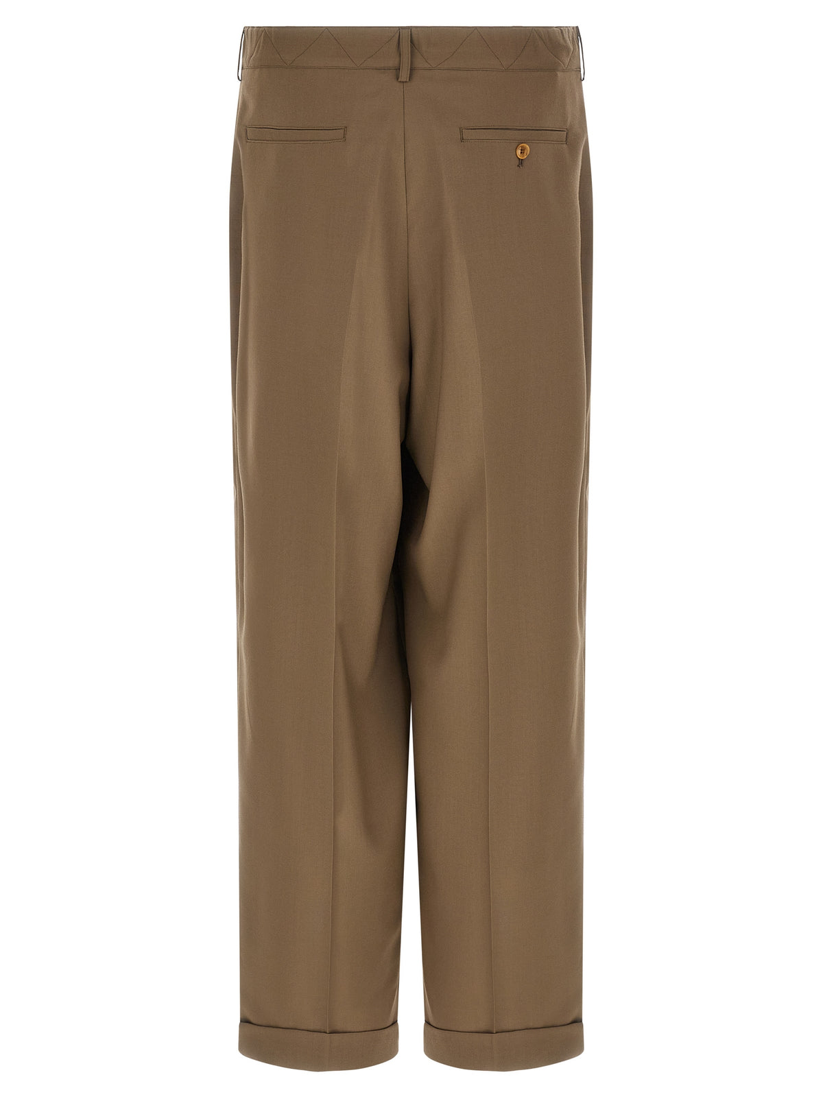Marni Beige Virgin Wool High-Waist Casual Pants