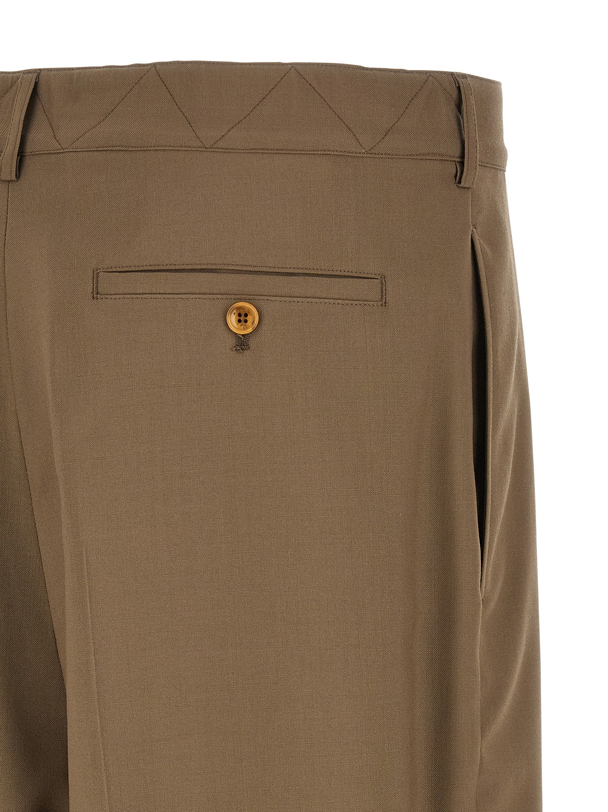 Marni Beige Virgin Wool High-Waist Casual Pants