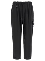 Y-3 Black Polyester Cargo Pants for Men