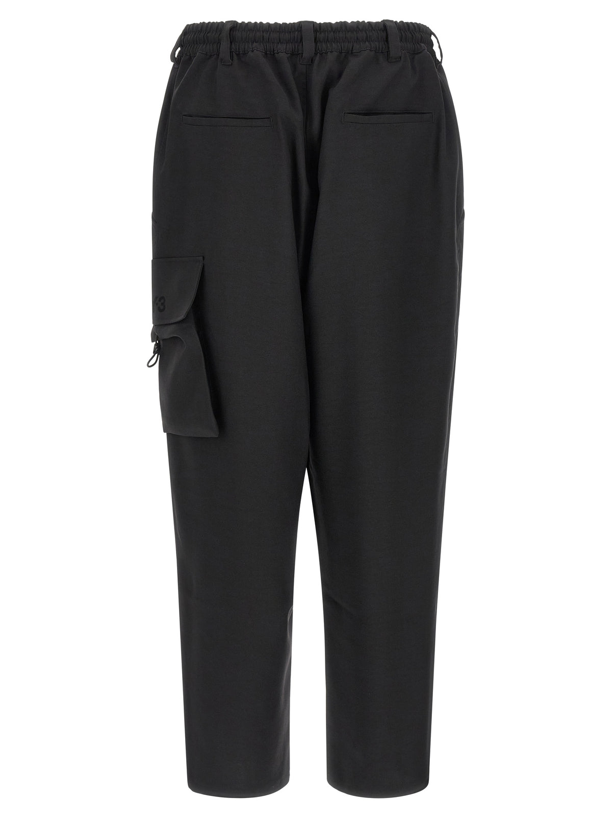 Y-3 Black Polyester Cargo Pants for Men