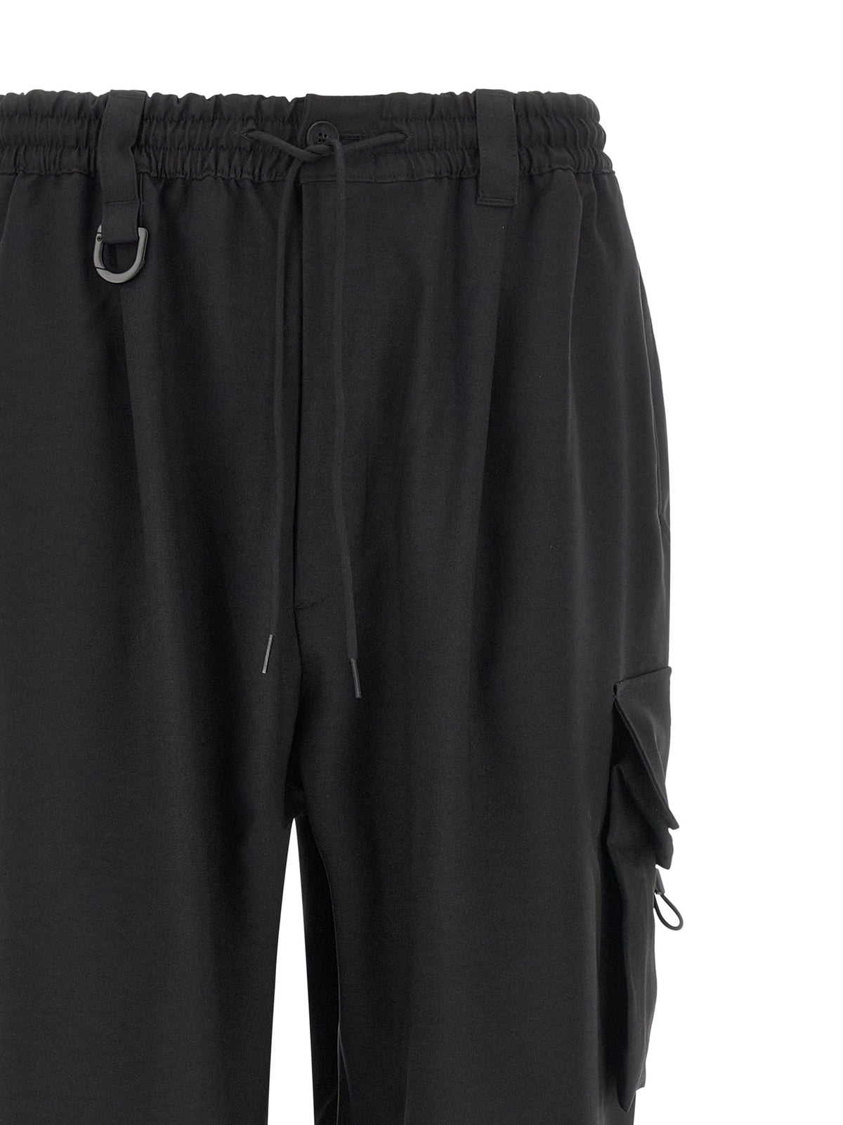 Y-3 Black Polyester Cargo Pants for Men