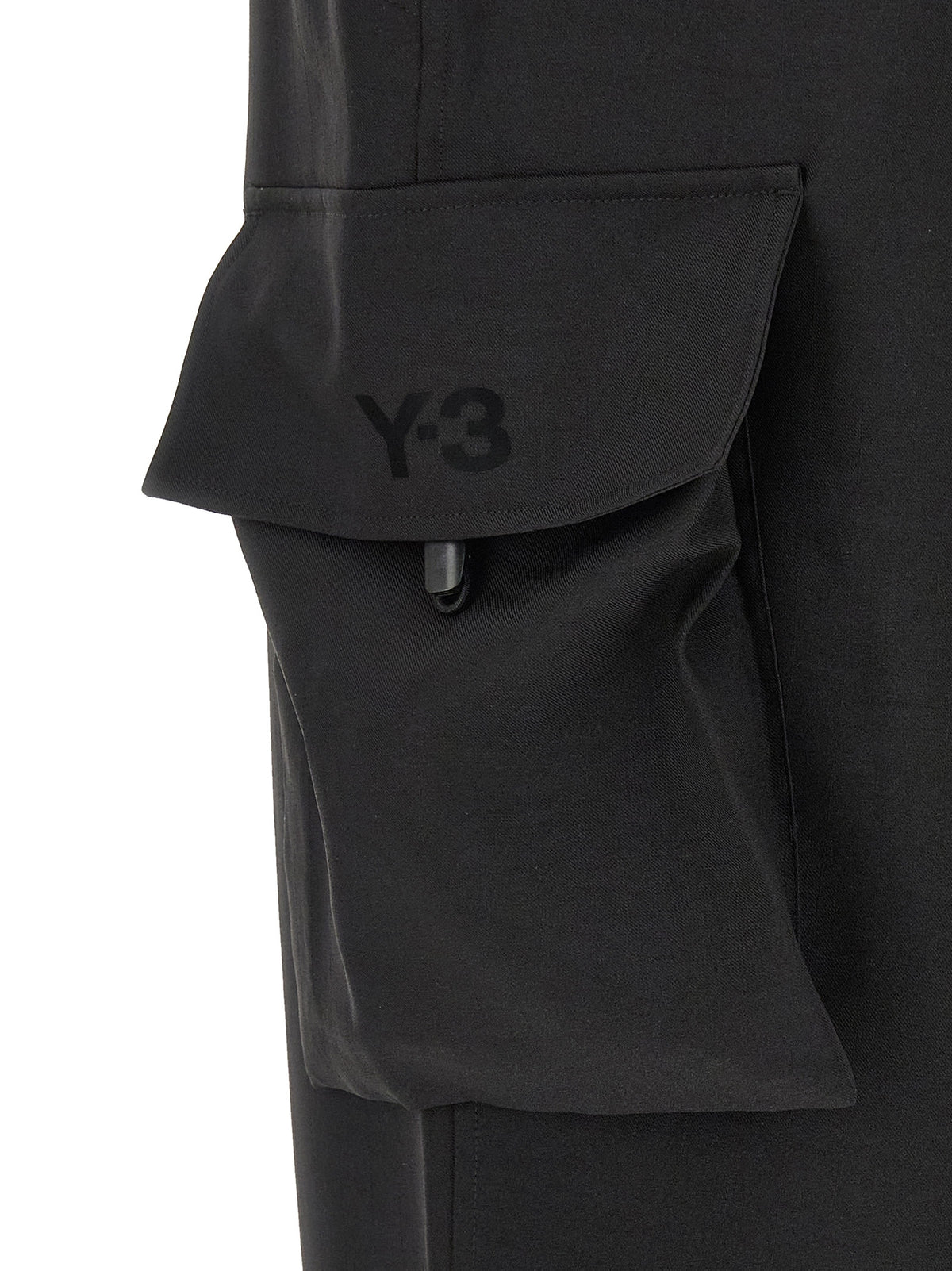 Y-3 Black Polyester Cargo Pants for Men