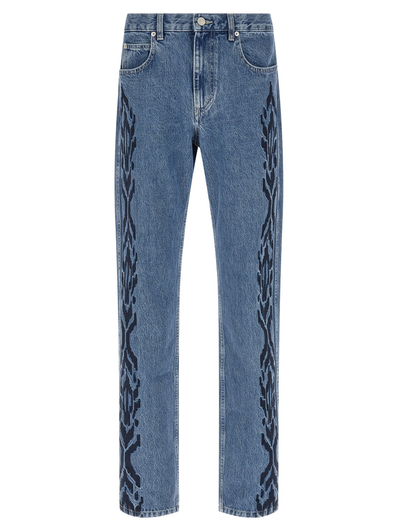 Isabel Marant Lewys Blue Cotton Straight-Leg Jeans