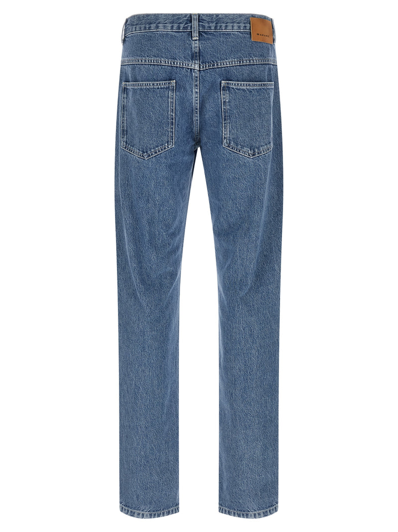 Isabel Marant Lewys Blue Cotton Straight-Leg Jeans