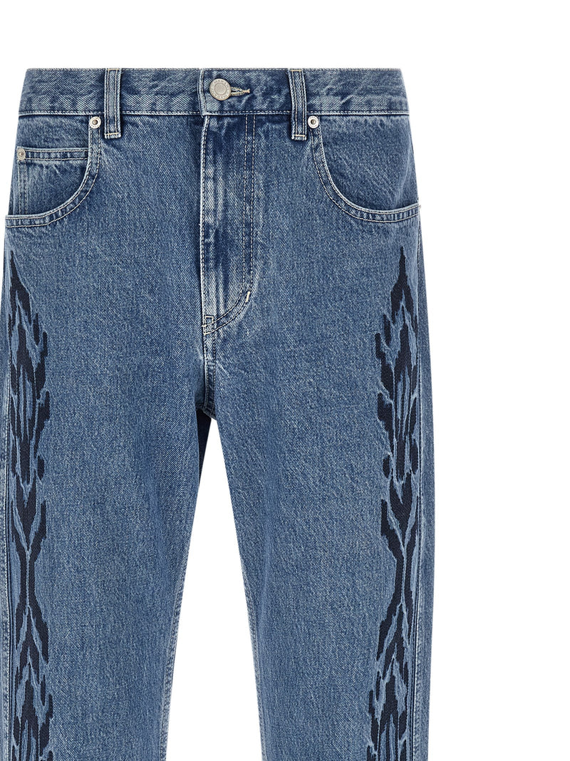 Isabel Marant Lewys Blue Cotton Straight-Leg Jeans
