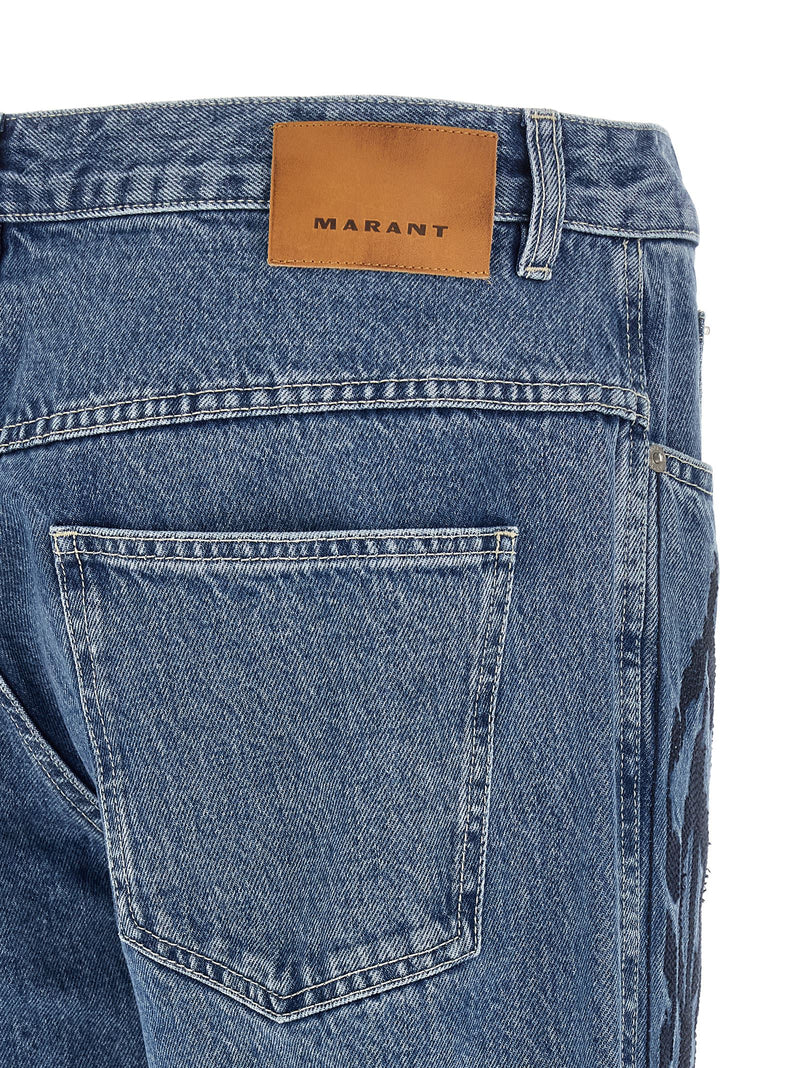 Isabel Marant Lewys Blue Cotton Straight-Leg Jeans
