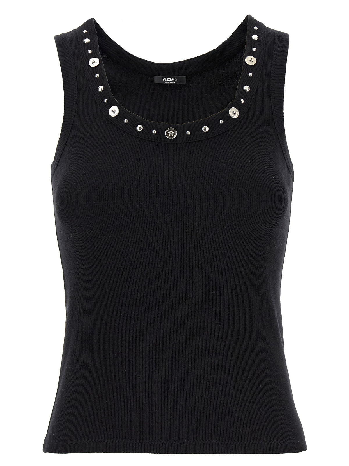 T-shirt sans manches Versace en coton noir