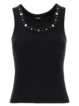 T-shirt sans manches Versace en coton noir