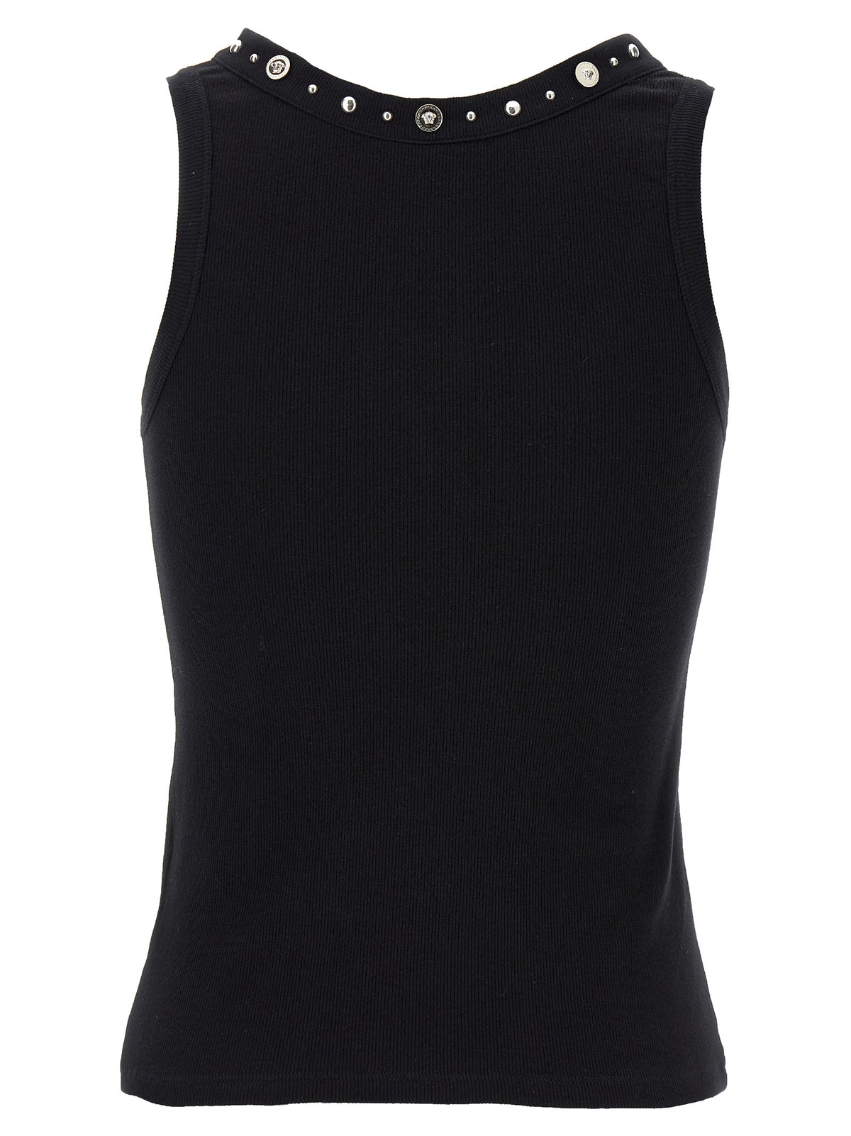 T-shirt sans manches Versace en coton noir
