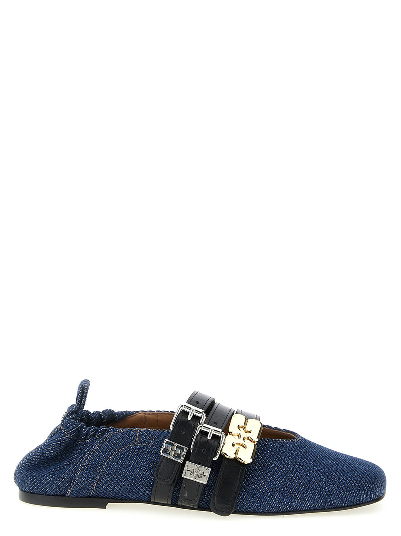 Ballerines Ganni en coton biologique bleu