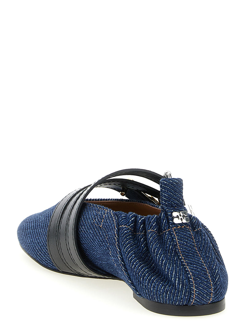 Ballerines Ganni en coton biologique bleu