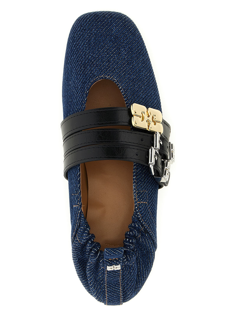 Ballerines Ganni en coton biologique bleu