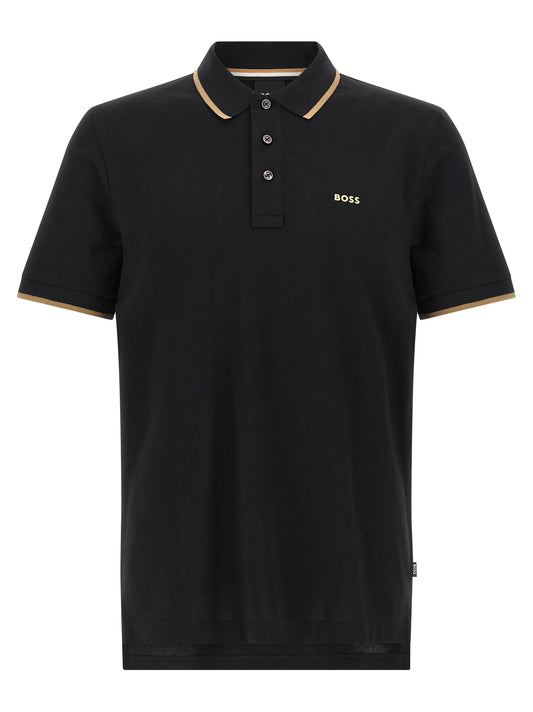 Hugo Boss Parlay 190 Black Cotton Polo Shirt for Men