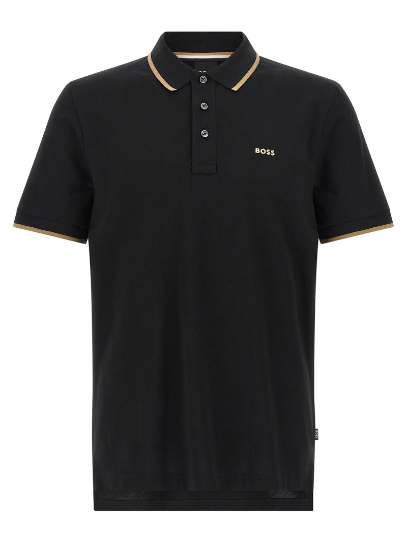 Hugo Boss Parlay 190 Black Cotton Polo Shirt for Men