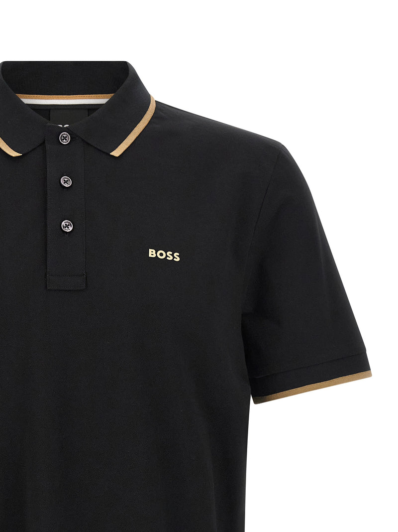 Hugo Boss Parlay 190 Black Cotton Polo Shirt for Men