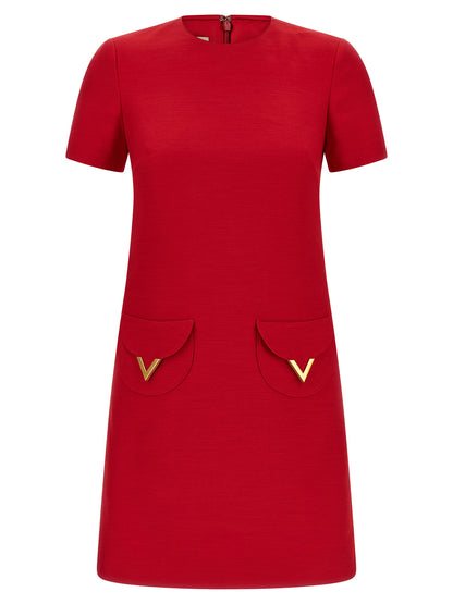 Valentino Garavani Multicolor Virgin Wool Short Dress