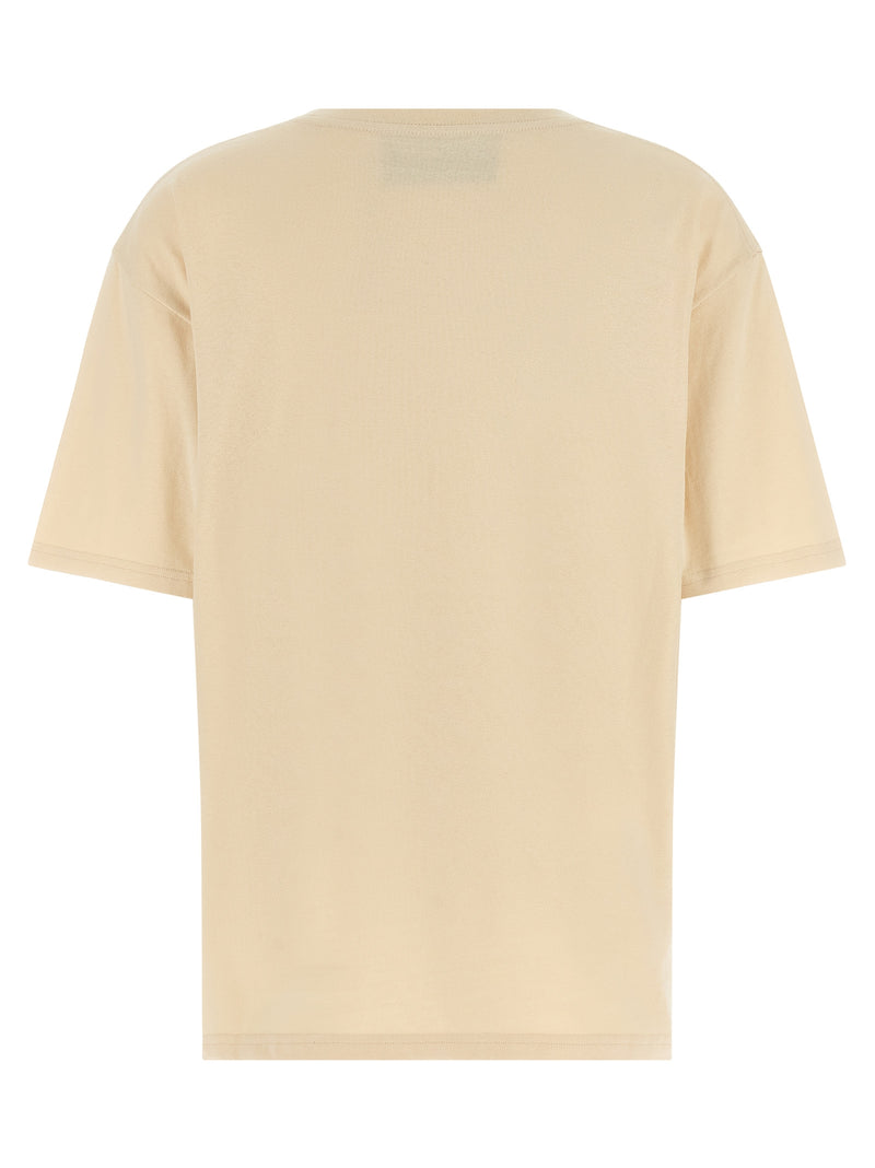 Valentino Garavani Beige Cotton T-Shirt with Embroidered Detail
