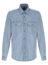 Hugo Boss H-Liam Light Blue Cotton Blouse for Men