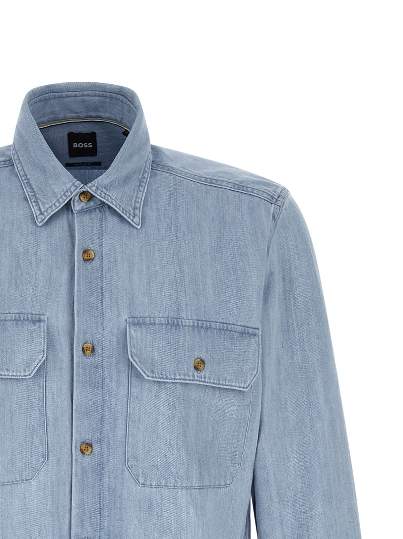 Hugo Boss H-Liam Light Blue Cotton Blouse for Men