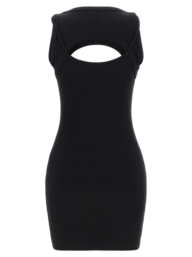 Off-White Bicolor Cotton Short Dress