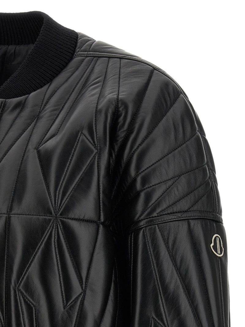 Veste en cuir d'agneau noir Rick Owens