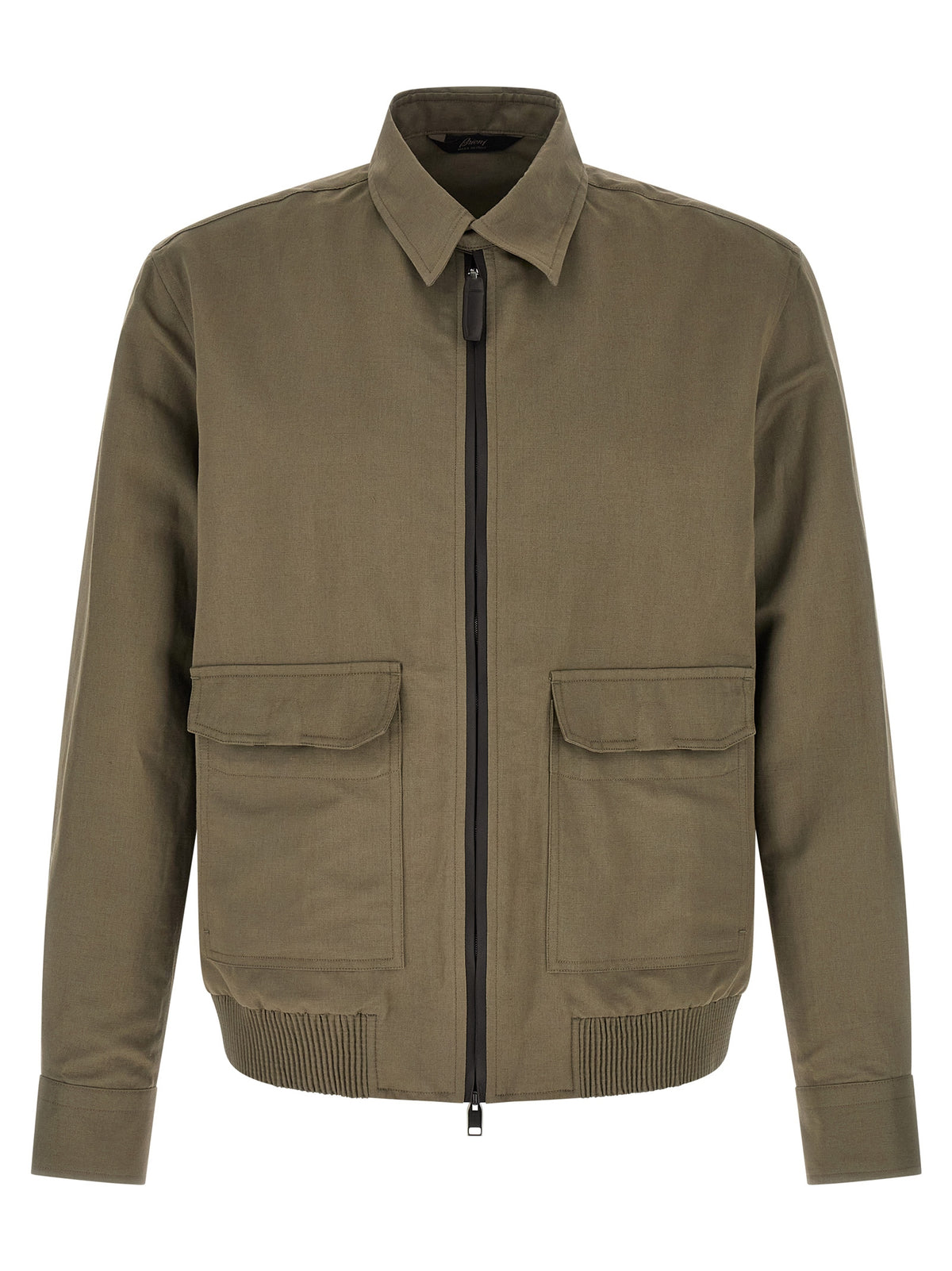 Brioni Bicolor Linen Full-Length Jacket