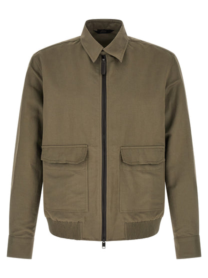 Brioni Bicolor Linen Full-Length Jacket