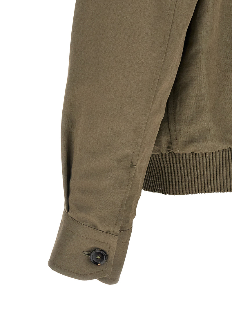 Brioni Bicolor Linen Full-Length Jacket for Men